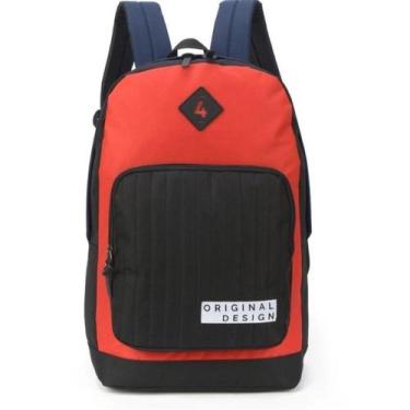 Imagem de Mochila Costas Up4you Preta Vermelha Azul Luxcel 