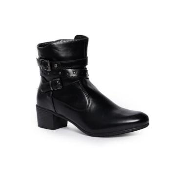 Imagem de Bota Montaria Feminina Cano Baixo em Napa - Mooncity, Preto, 35