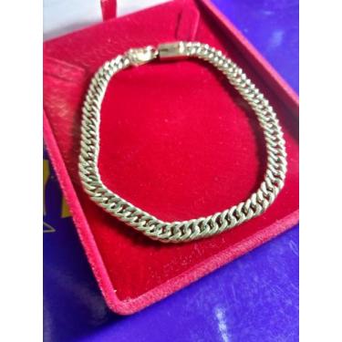 Imagem de Pulseira ouro 18 kilates Elos 10 gramas 7 mm 20 Cm Oca 22 Cm - Cordão 