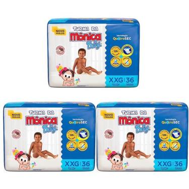Imagem de Fralda Turma da Mônica Baby Mega Tamanho XXG - Pacote com 36 Fraldas D
