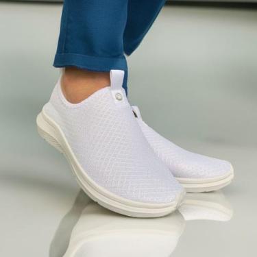 Imagem de Tênis Meia Feminino Calce Fácil Sem Cadarço Leve Macio Com Strass - Sa