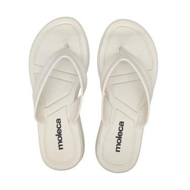 Imagem de Chinelo Sandália Feminina Pvc Leve e Macio  Moleca 5548100, Branco, 35