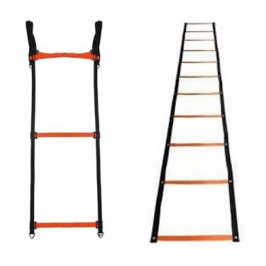 Imagem de Escada de agilidade flexível 10 degraus regulável - Gagliotti, Laranja