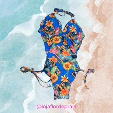 Imagem de Maiô Tropical Azul - Flor de Praia, g