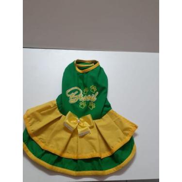 Imagem de vestido copa do mundo Brasil pet - My pet