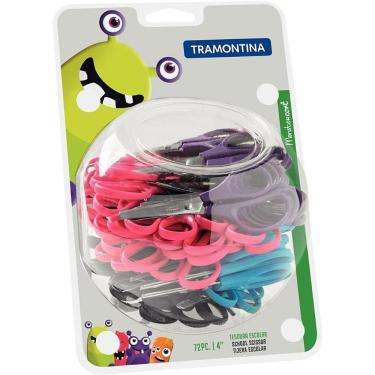 Imagem de Tesoura Escolar Tramontina Supercort Monster 10cm Display com 72 Unidades Color