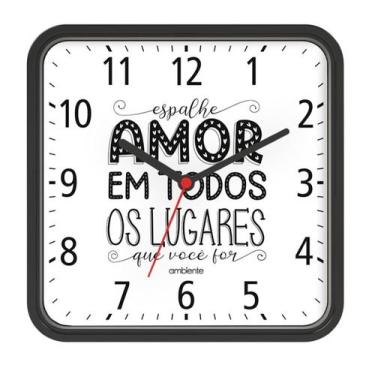 Imagem de Relógio de Parede com Frase Motivacional de Amor - Ambiente by Herweg,