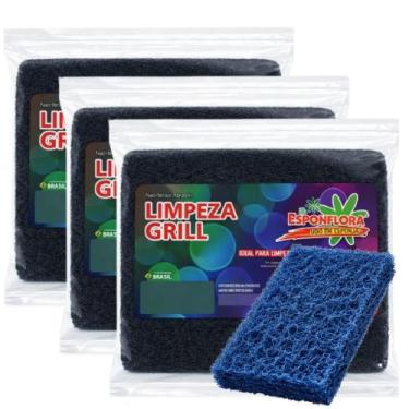 Imagem de Kit Fibra Grossa Para Limpeza Grill Esponflora Com 30 Un.