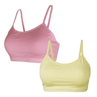 Imagem de Kit 2 Top Infantil Juvenil Com Bojo Removível Menina Moça COR:CREME-BR