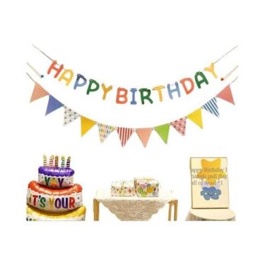 Imagem de Conjunto De Bandeiras De Puxar Para Aniversário De Adultos E Crianças,