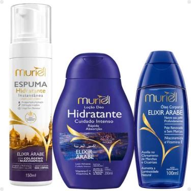 Imagem de Kit Muriel Elixir Árabe:Espuma Hidratante 150ml, Óleo Corporal 100ml e