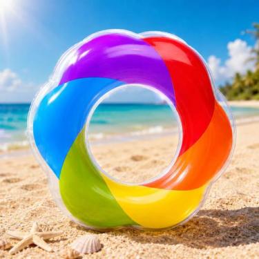 Imagem de Boia Infantil Inflável 60cm Piscina Praia Colorida - Boia infantil Boi