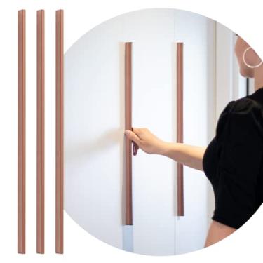 Imagem de 3 Puxador Porta Gavetas Guarda Roupa Asa 448mm Cobre Cromado (Cobre Fosco)