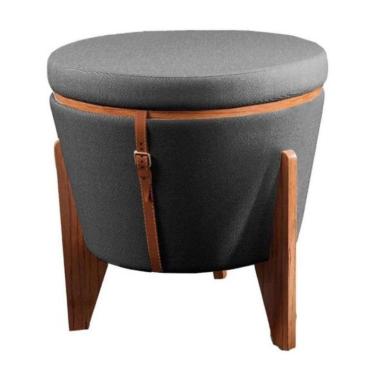 Imagem de Puff Multiuso Apolo Grafite e Imbuia
