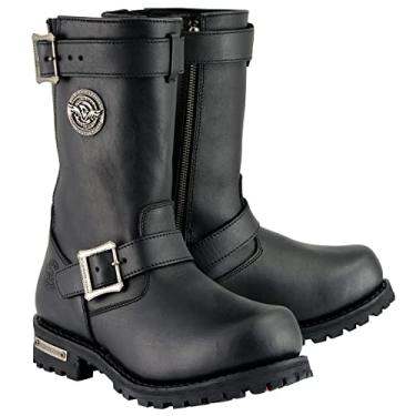 Imagem de Botas de couro para motocicleta de engenharia clássicas masculinas de 28 cm preta da Milwaukee Leather MBM9020-24,5