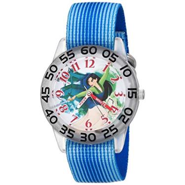 Imagem de Disney Relógio Analógico de Quartzo Feminino Princesa com Alça de Nylon, Azul, 16 (Modelo: WDS000844)
