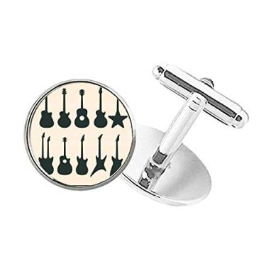 Imagem de DIYthinker Abotoaduras de botão redondo com botões e sons de vitalidade para guitarra elétrica