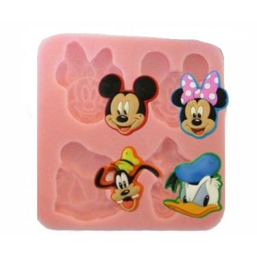 Imagem de Molde De Silicone Rosto Do Mickey, Minnie, Pato Donald E Pluto
