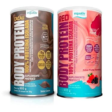 Imagem de Kit 2 Body Protein Equaliv 600g Frutas Vermelhas + Cacau