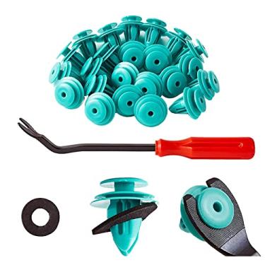 Imagem de Febrytell — Clipes para retentor de painel de portas com acabamento em 100 peças, clipes para fixação de pressão de carro, clipes de acabamento de porta para Toyota Corolla Camry Sequoia Tundra Tacoma, substitui OEM: 90467-10188 com 1 removedor de fixador de plásticoFebrytold 100PCS FBT2020071102