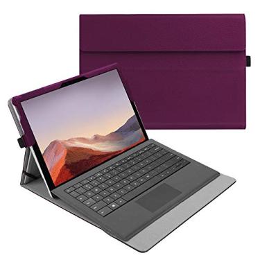 Imagem de Fintie Capa para tablet Microsoft Surface Pro 7 Plus/Pro 7 / Pro 6 / Pro 5 / Pro 4 / Pro 3 de 12,3 polegadas - Capa para portfólio de visualização em vários ângulos, compatível com teclado tipo capa, roxo
