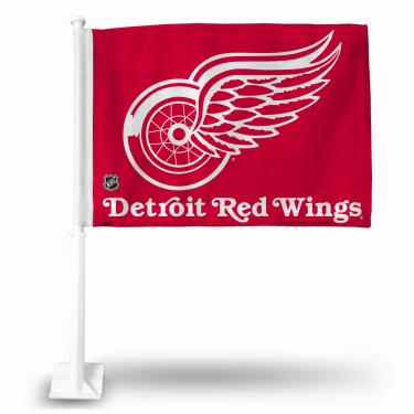Imagem de Bandeira de carro NHL Rico Industries com haste incluída, Detroit Red Wings - Vermelho