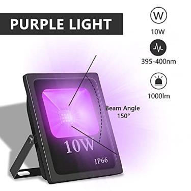 Imagem de Tingpai LED Bla Light 10W Bla light holofote com plugue IP66 Luzes de segu nça externas à prova d'água pa plantas de ja im em crescimento Brilho de festa no escuro deco ção ao ar livre