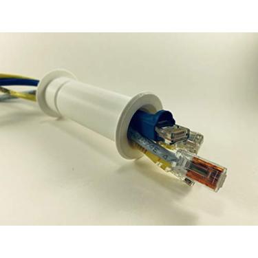 Imagem de Porta Ethernet de olho de parede de 1,9 cm ID – Adapta-se à variação de espessura entre 9,5 cm – 14,5 cm. Esta unidade permite o funcionamento de fios, tubos ou cabos de um lado de uma barreira para o