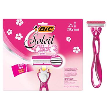 Imagem de BIC Lâmina de barbear feminina Simply Soleil Click™, rosa, pacote com 18