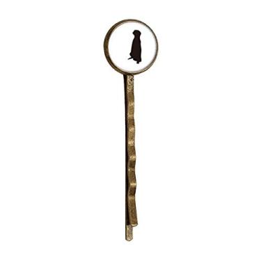 Imagem de Black Copher Cute Animal Retrato Retrô Metal Hair Bobby Pin Headwear