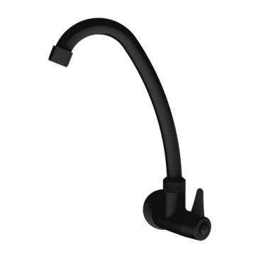 Imagem de JAPI 1156SHK Torneira Bica Movel para Pia Cozinha Parede Abs, Preta, 1/4 Volta Shk