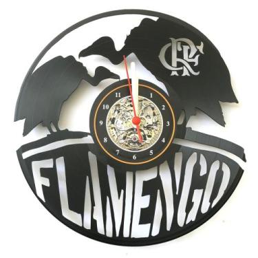 Imagem de Relógio Disco De Vinil, Flamengo, Time, Decoração, Presente - Avelar C