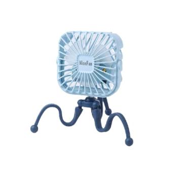 Imagem de LUKYRA Ventilador de carrinho de bebê, ventilador portátil de 3 velocidades, ventilador de mesa pessoal operado por bateria com tripé flexível, mini ventilador portátil para assento de carro, esteira, acampamento (TJ-02B azul)