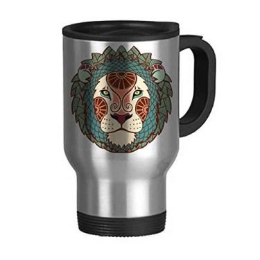 Imagem de Caneca de viagem com símbolo do zodíaco da Constelação Leo em aço inoxidável copo de carro copo térmico