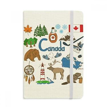 Imagem de Caderno de anotações com a bandeira nacional do Canadá Landscap Animais, capa dura, diário clássico A5