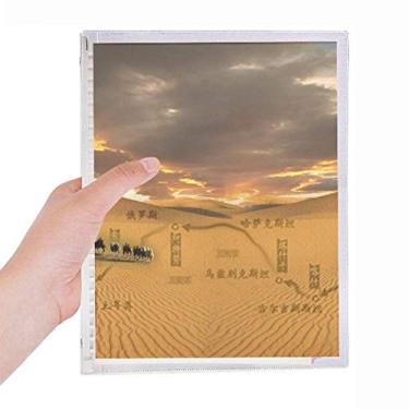 Imagem de Mapa do deserto ao longo do caminho para a estrada da seda, diário de folhas soltas recarregável