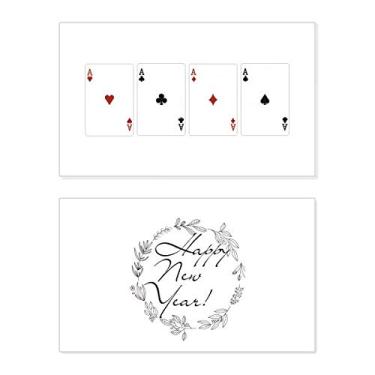 Imagem de A Heart Spade Diamond Club Pattern Festival Ano Novo Cartão de felicitações Bless Message Present