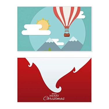 Imagem de Balão de ar quente, estampa de nuvens de sol, feriado, feriado, cartão de felicitações, mensagem de Natal