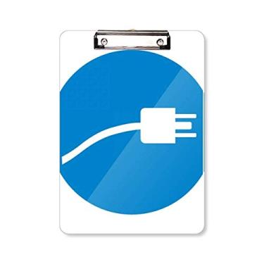 Imagem de Cabo de carregamento azul, cabo de carregamento, padrão prancheta, pasta, bloco de escrita, placa de apoio A4