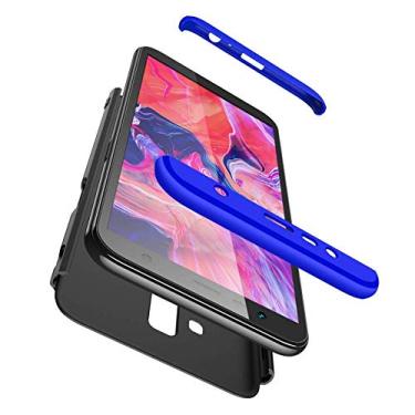 Imagem de Capa Capinha Anti Impacto 360 Para Samsung Galaxy J6 Plus J6+ J610 2018 Tela 6.0 Polegadas Case Acr�lica Fosca Acabamento Macio - Danet (Preto com azul)
