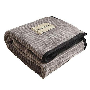 Imagem de Cobertor de dupla camada velo, cobertor de microfibra para sofá para cadeiras/cama/escritório, roupa de cama requintada, aconchegante, aconchegante, cinza durável 70cm * 100cm