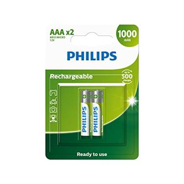 Imagem de Pilha Philips recarregável AAA 1.2V 1.000mAh com 2 unidades R03B2RTU10/59