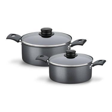 Imagem de Jogo De Caçarolas Turim 2 Peças Alumínio Antiaderente 18cm E 20cm Chumbo Ptc - Tramontina