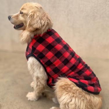 Imagem de Roupa pet para cachorros em fleece ultrasoft Lobin Meu (8, Vermelho/xadrez)