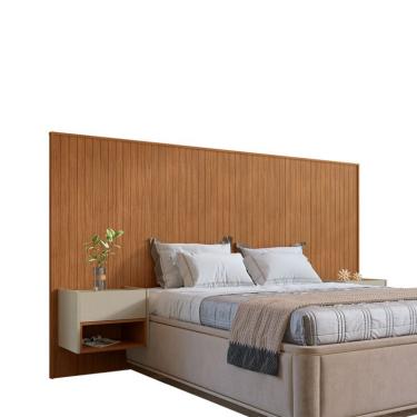 Imagem de Cabeceira Queen com 2 Mesas de Apoio Florença 2 GV Cedro e Off White