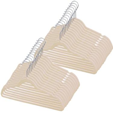 Imagem de Kit 50 Cabides de Veludo 360° Antideslizante Kit Cabide para Roupas Camiseta Calça