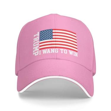 Imagem de Trump Hats 2024 I Wang to Win Truckers Boné de beisebol ajustável para homens/mulheres boné de caminhoneiro rosa, rosa, G