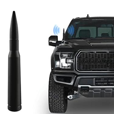 Imagem de Antena de carro compatível com Ford F150 F250 F350 Super Duty Ford Mustang Raptor Truck para maior estabilidade de sinal e antena integrada de substituição à prova d'água (preto fosco)