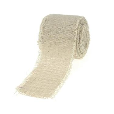 Imagem de (5.1cm ) - 5.1cm Linen Ribbon with Fringe Edge 5 Yards