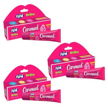 Imagem de Kit 3 Unidades Hidratante Labial Carmed Fini Beijos com Cor Efeito Gloss 10g
